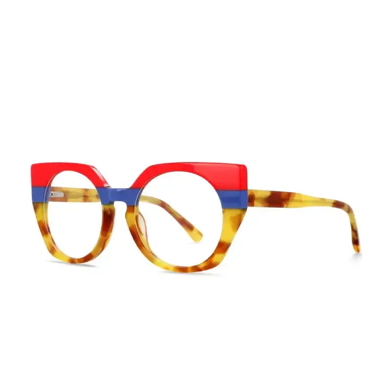 Retro Round Eye Acetate Frame Glasses