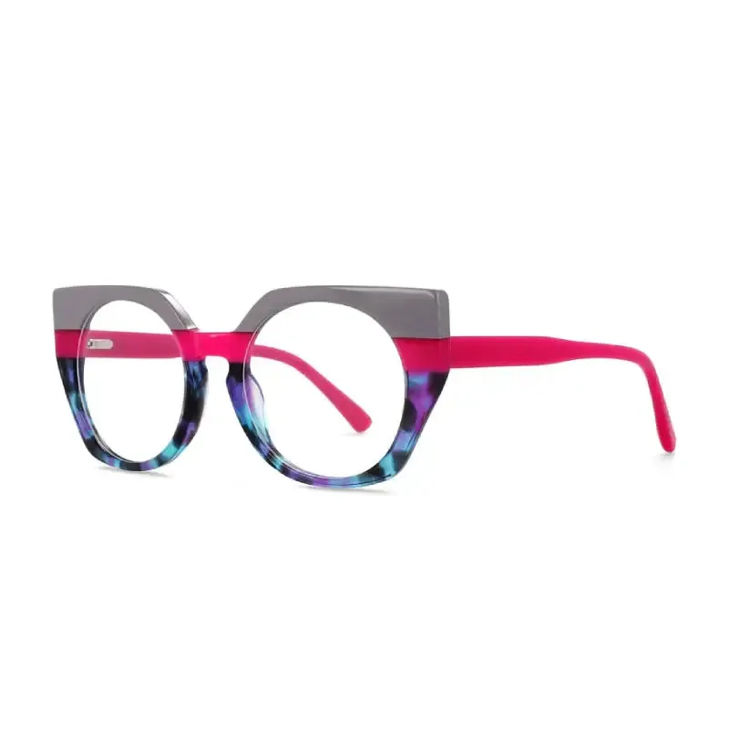 Retro Round Eye Acetate Frame Glasses