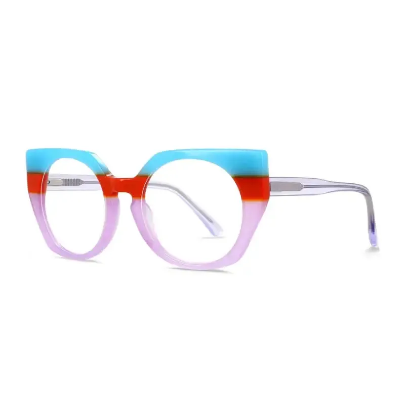 Retro Round Eye Acetate Frame Glasses