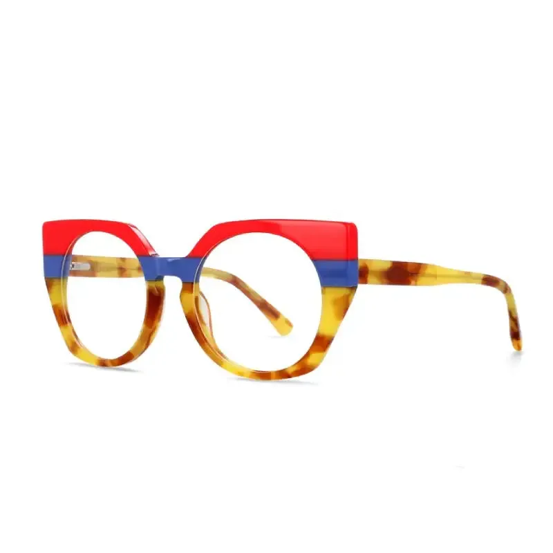 Retro Round Eye Acetate Frame Glasses