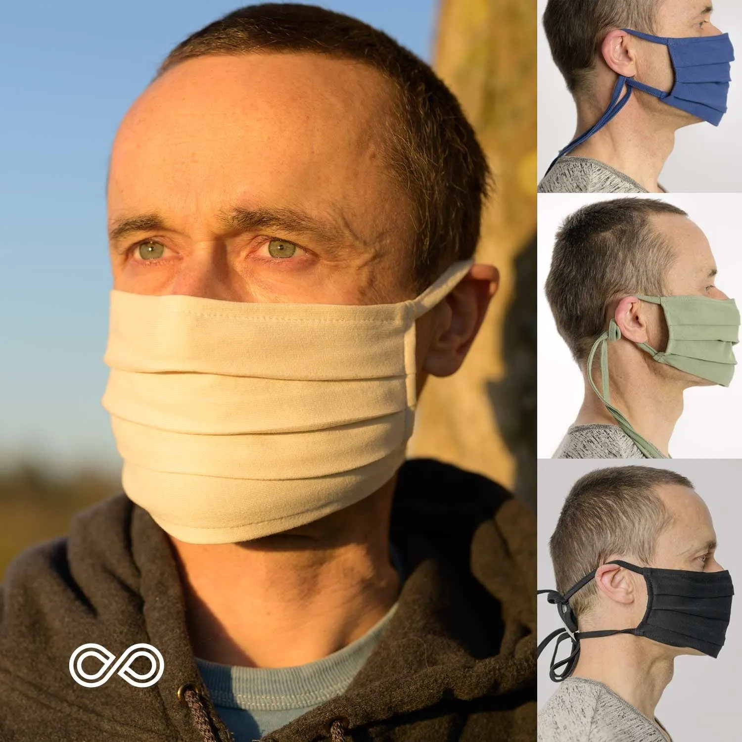 SAO PAULO Elastic-free 100% Organic Cotton Face Mask Mouth Mask PPE (100% Biodegradable Option)