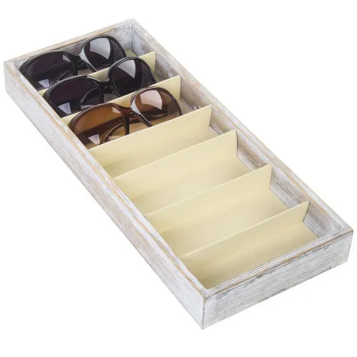 Shabby-Chic Whitewashed Wood Sunglass Display