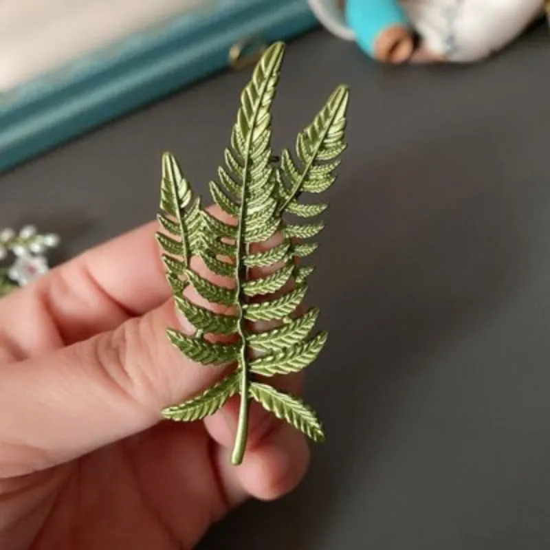 Spring Leaves and Greens Botanical Brooch Pin Collection