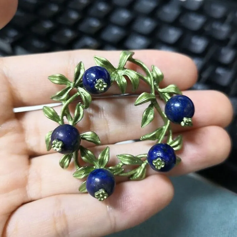 Spring Leaves and Greens Botanical Brooch Pin Collection