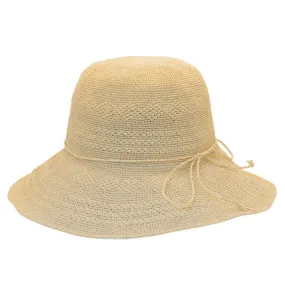 Sun 'N' Sand - Niobe Premium Crochet Paper Wide-Brim Cloche Hat