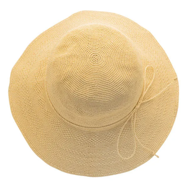 Sun 'N' Sand - Niobe Premium Crochet Paper Wide-Brim Cloche Hat