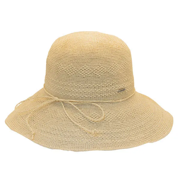 Sun 'N' Sand - Niobe Premium Crochet Paper Wide-Brim Cloche Hat