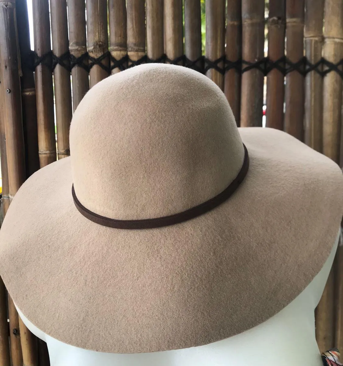 Sundaise SWH56 Renae Floppy Wool Felt Hat - Light Taupe