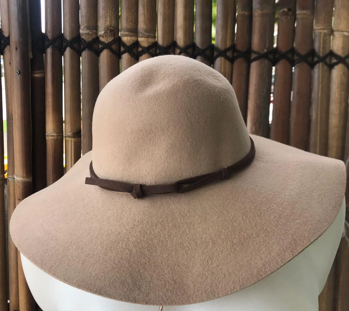 Sundaise SWH56 Renae Floppy Wool Felt Hat - Light Taupe