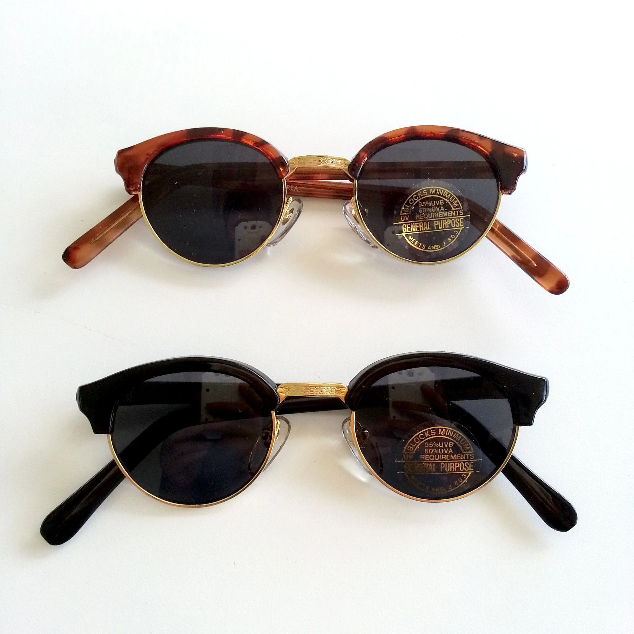 True Vintage Oval Round Half Frame Sunglasses