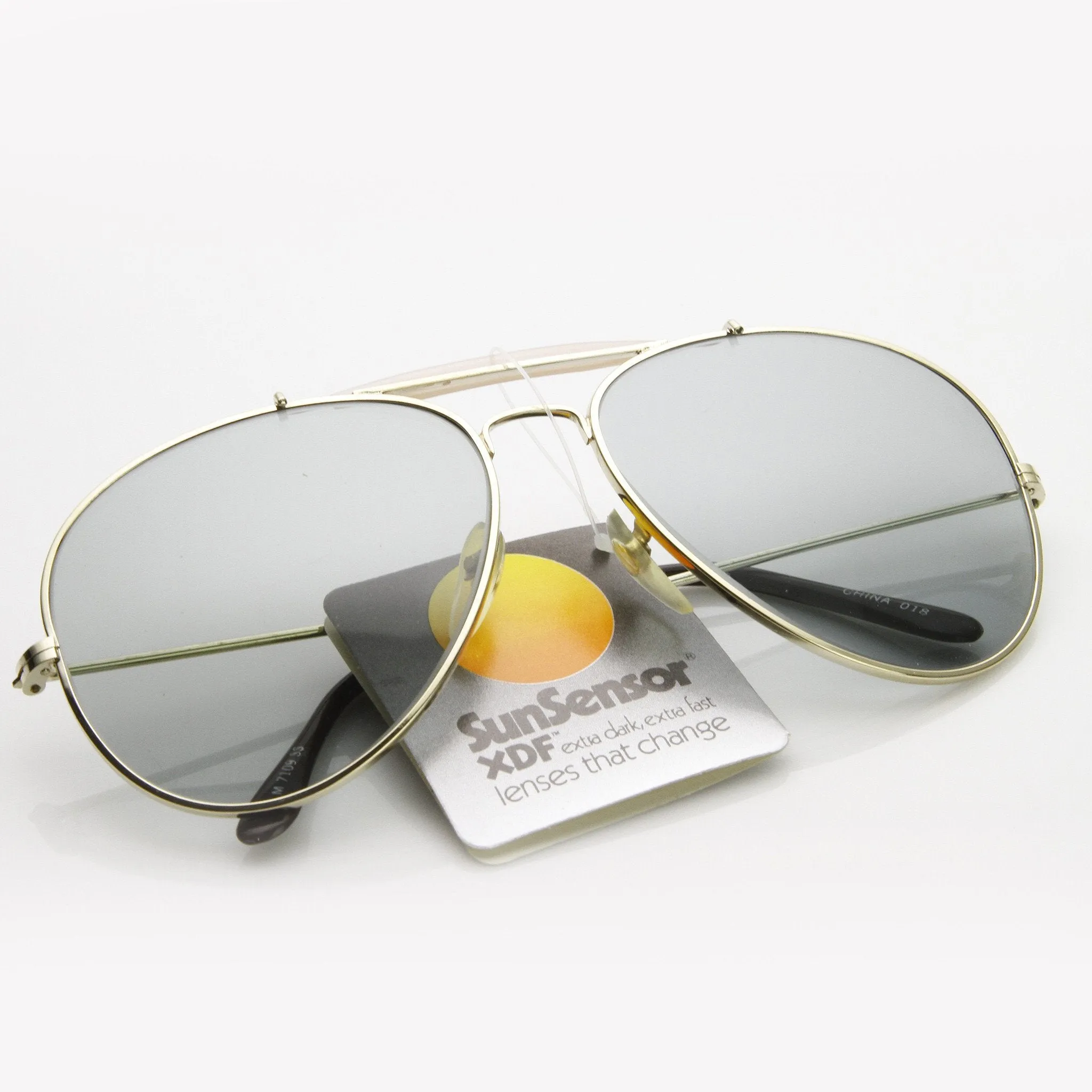 True Vintage Sunsensor XDF Lens Metal Aviator Sunglasses 7221