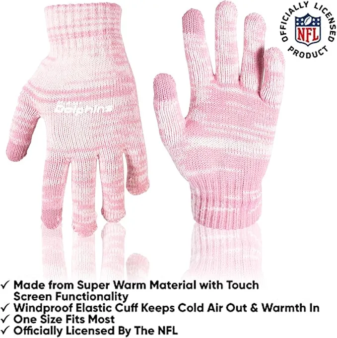 Ultra Game Adults Unisex NFL Official Super Soft Winter Beanie Knit Hat with Extra Warm Touch Screen Gloves|Miami Dolphins