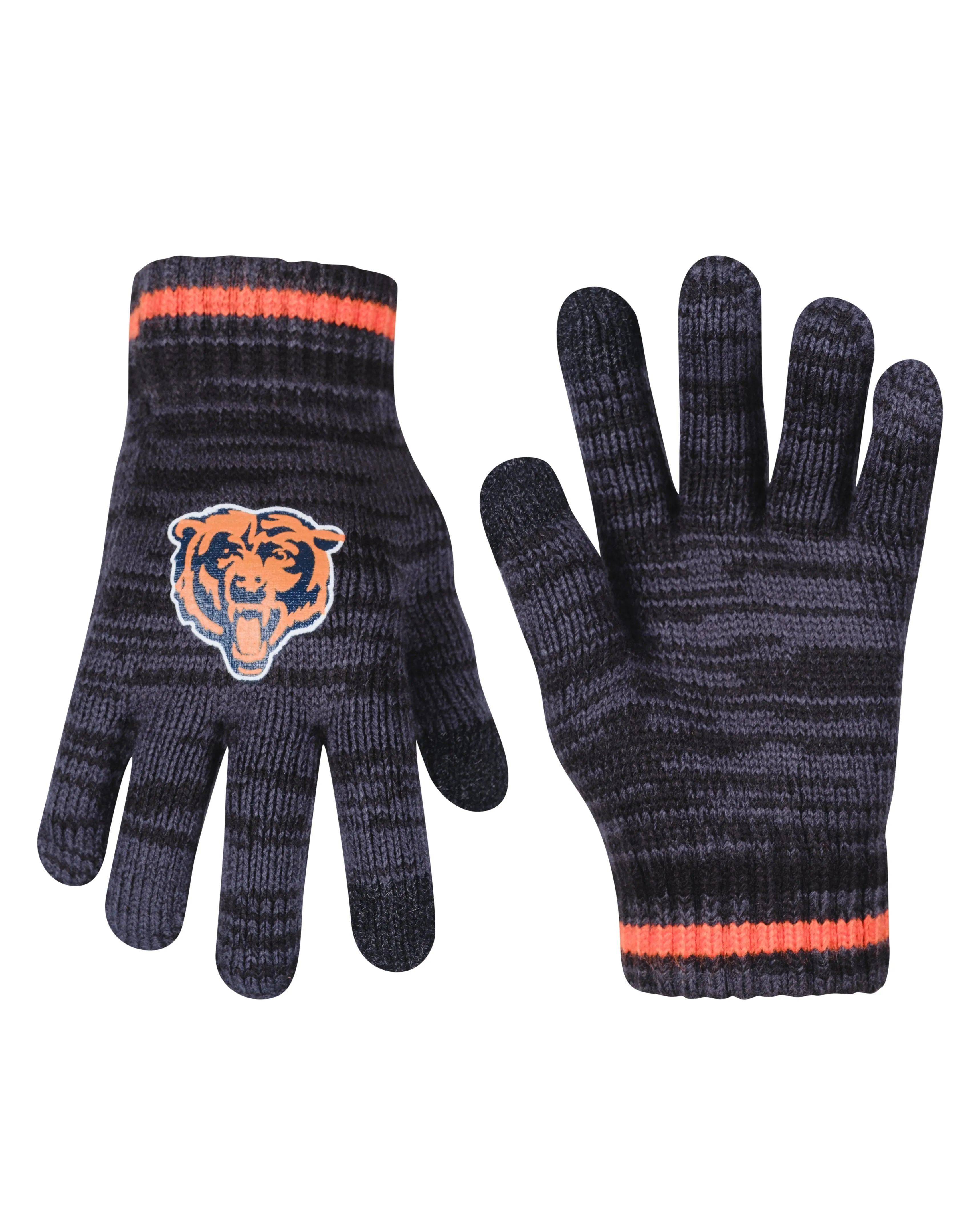 Ultra Game NFL Official Youth Super Soft Marled Winter Beanie Knit Hat with Extra Warm Touch Screen Gloves, Chicago Bears, Team Color, 1SIZE|Chicago Bears