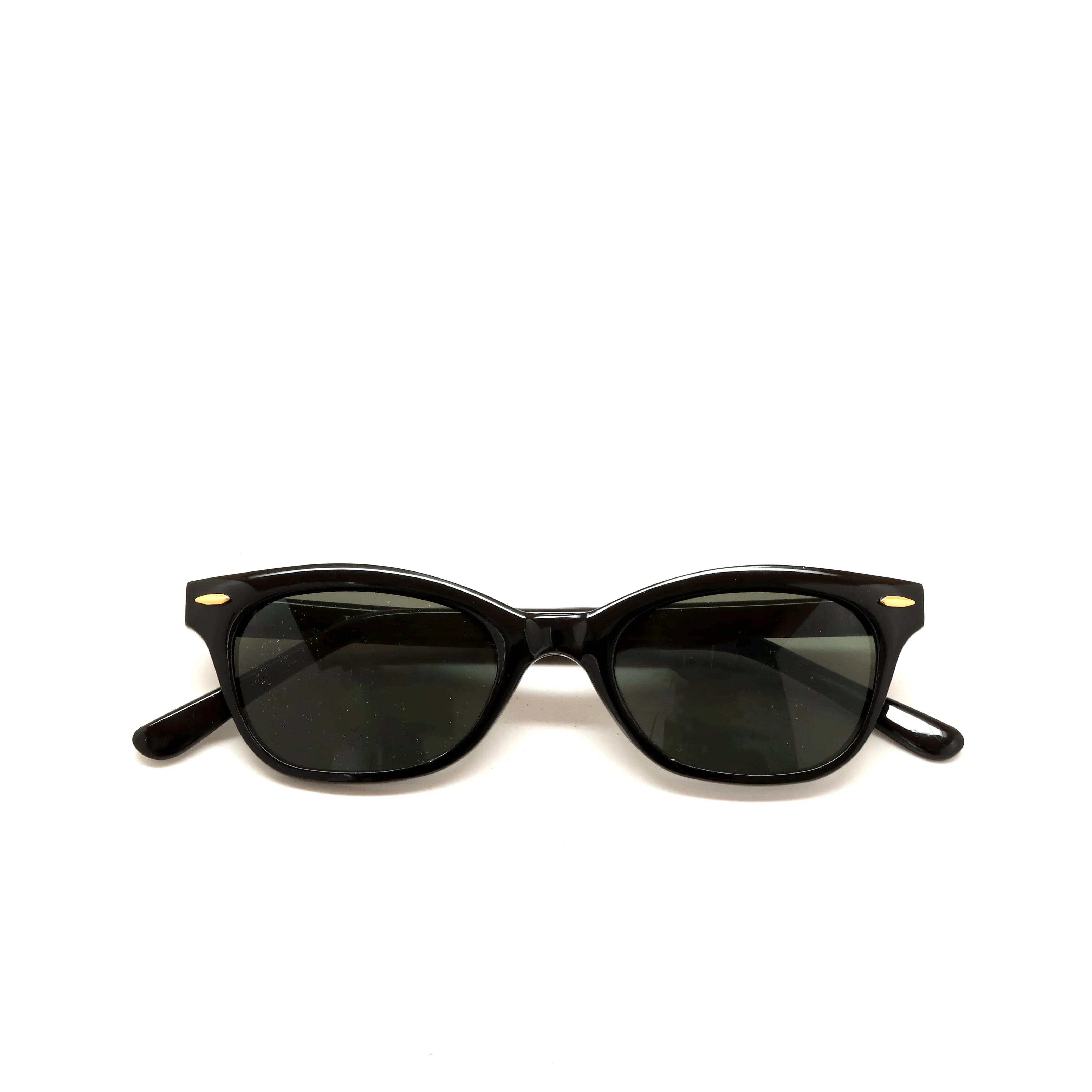 Vintage 90s Hornrimmed Style Wayfarer Sunglasses - Black