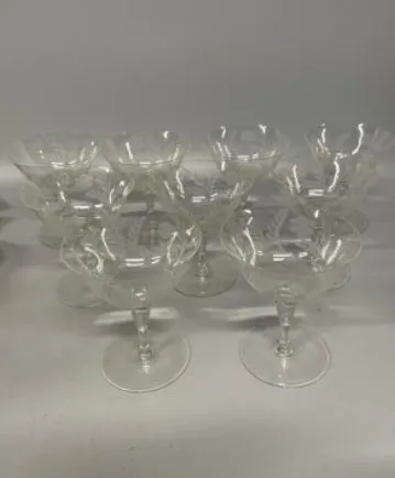 Vintage Etched Dessert Glasses