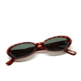 Vintage Small Sized Thin Narrow Shape Redondo Sunglasses - Tortoise