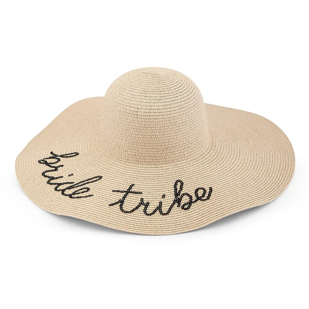 WOMEN'S FLOPPY WIDE BRIM STRAW BEACH/SUN HAT - BRIDE TRIBE