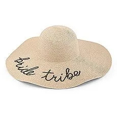 WOMEN'S FLOPPY WIDE BRIM STRAW BEACH/SUN HAT - BRIDE TRIBE