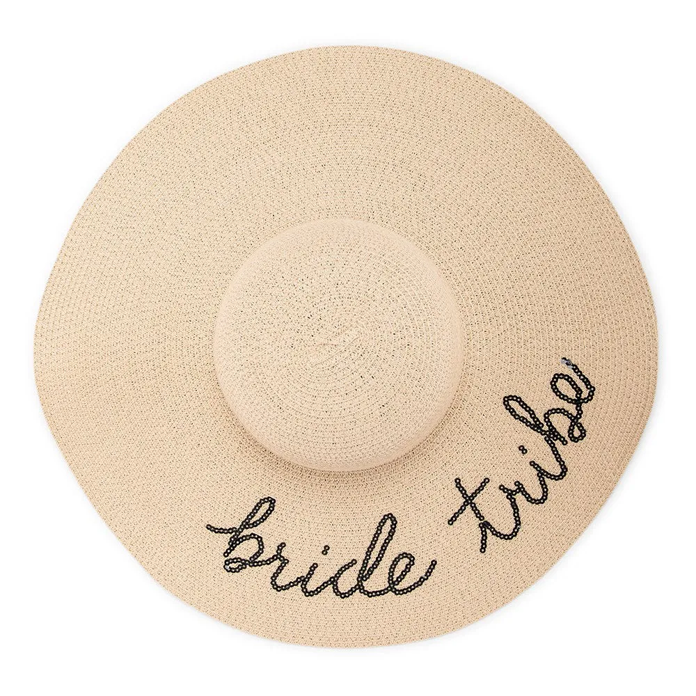 WOMEN'S FLOPPY WIDE BRIM STRAW BEACH/SUN HAT - BRIDE TRIBE