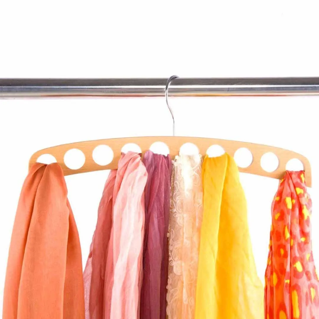 Wooden 10 holes clothes hanger