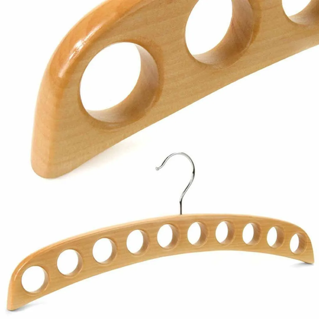 Wooden 10 holes clothes hanger